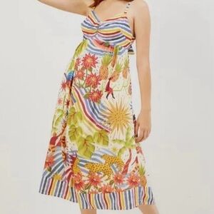 Colorful Floral Striped Dress